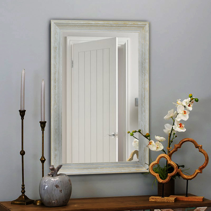 Laurel Foundry Modern Farmhouse Uecker Solid Wood Rectangle Wall Mirror